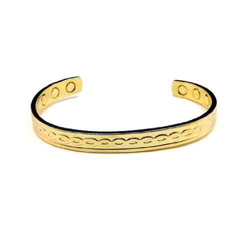 Accents Kingdom Magnetic Copper Therapy Arthritis Relief Golf Cuff Bangle Bracelet, Gold Plated Tudor