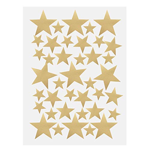 Juego de 39 adhesivos de pared con estrellas doradas