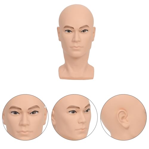 VEELTRAS Afro Bald Mannequin Head Professional Bald Head Display for wigs,glasses,mask-with a Free Clamp