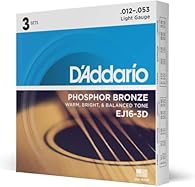 CORROSION-RESISTANT, PRECISION WOUND – D’Addario Phosphor Bronze acoustic guitar strings are precision wound with phosphor bronze wrap wire, over a hexagonal high-carbon steel core. WARM, BALANCED TONE - Phosphor Bronze wrap wire provides tried-and-t...