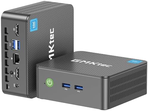 GMKtec Mini PC Intel N150 (Upgraded N100), 16GB 512GB SSD Intel i226V Desktop Computers Dual HDMI/ USB3.2/ WiFi 6 BT5.2/2.5GbE RJ45 for Office, Business G3 Plus