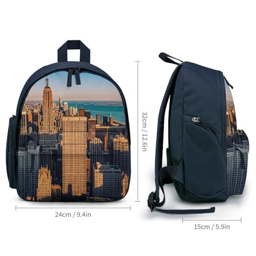 High Rise Buildings Skyscrapers Backpack for Men Women, Durable Small Bookbag Lightweight Daypack for Travel, Hiking, Blue-style2