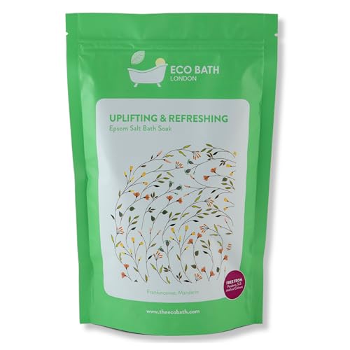 Image of Eco Bath London Uplifting and Refreshing Epsom Salt Bath Soak 1kg - Magnesium Bath Salts with Citrus Essential Oils for Energizing Spa Soak, Made in UK, Self Care Gift