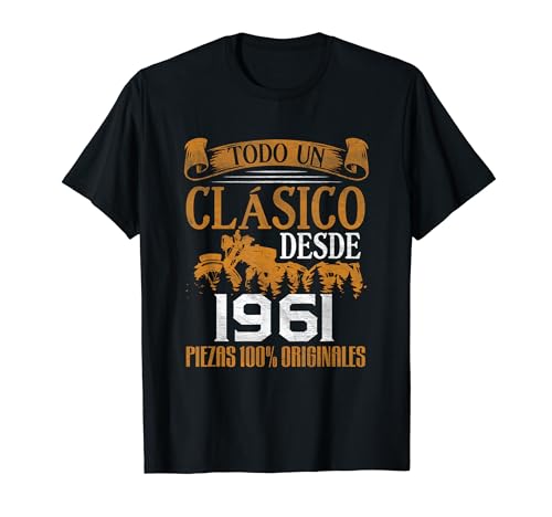 Nacido En 1961 - 61 años Cumpleaños Moto Biker Hombre Motero Camiseta