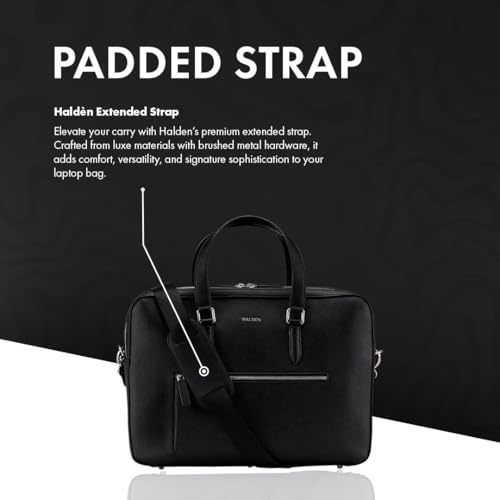 Image of HALDEN Harrington Double Zipper - Vegan Saffiano Leather Laptop Bag