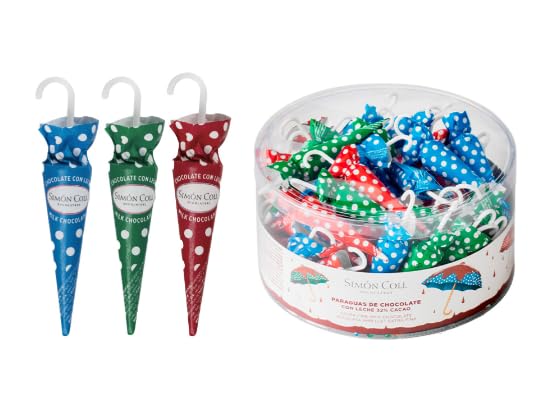 PARAPLUIE À POIS – bonbons au cacao en forme de parapluie, goût chocolaté sucré, idéal fêtes, enfants et moments gourmands