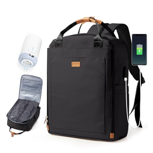 BJLFS Vakuum Rucksack Handgepäck mit Vakuumsystem Ryanair Handgepäck Reiserucksack Airbag Rucksack mit Vakuumpumpe Damen 14 zoll mit Laptopfach Carry on Luggage