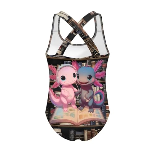 Image of Girls Swimsuit Criss Cross Back 1-Piece Summer Beach Swiwmear