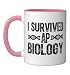 I Survived AP Biology AP Bio Exam Last Day of School Ceramic Mug, Pink/White