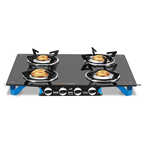 Vidiem Glass 4 Burner Gas Stove (VDM_AIR Stile Plus 4 B_BLK) -Black