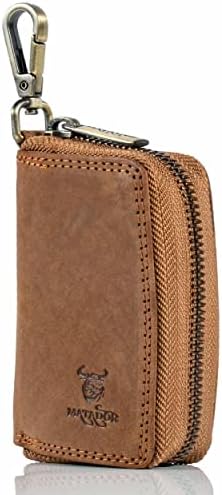 MATADOR #BARI Lederen sleuteletui met mooie geschenkdoos, elegante autosleutelhoes met sleutelhanger, RFID-portemonnee voor kaarten, luxe sleuteletui met enkel vak, Bruin Vintage, Small, klassiek MATADOR #BARI Lederen sleuteletui met mooie geschenkdoos, elegante autosleutelhoes met sleutelhanger, RFID-portemonnee voor kaarten, luxe sleuteletui met enkel vak, Bruin Vintage, Small, klassiek