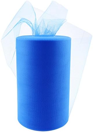 Paor 100 Yards 15cm Wide Tulle Ribbon Fabric for Party Decoration Wraping Craft Bow Girl Tutu Color Dark Green/Pink/000 Lemon Yellow/Dark Blue/White (Black)