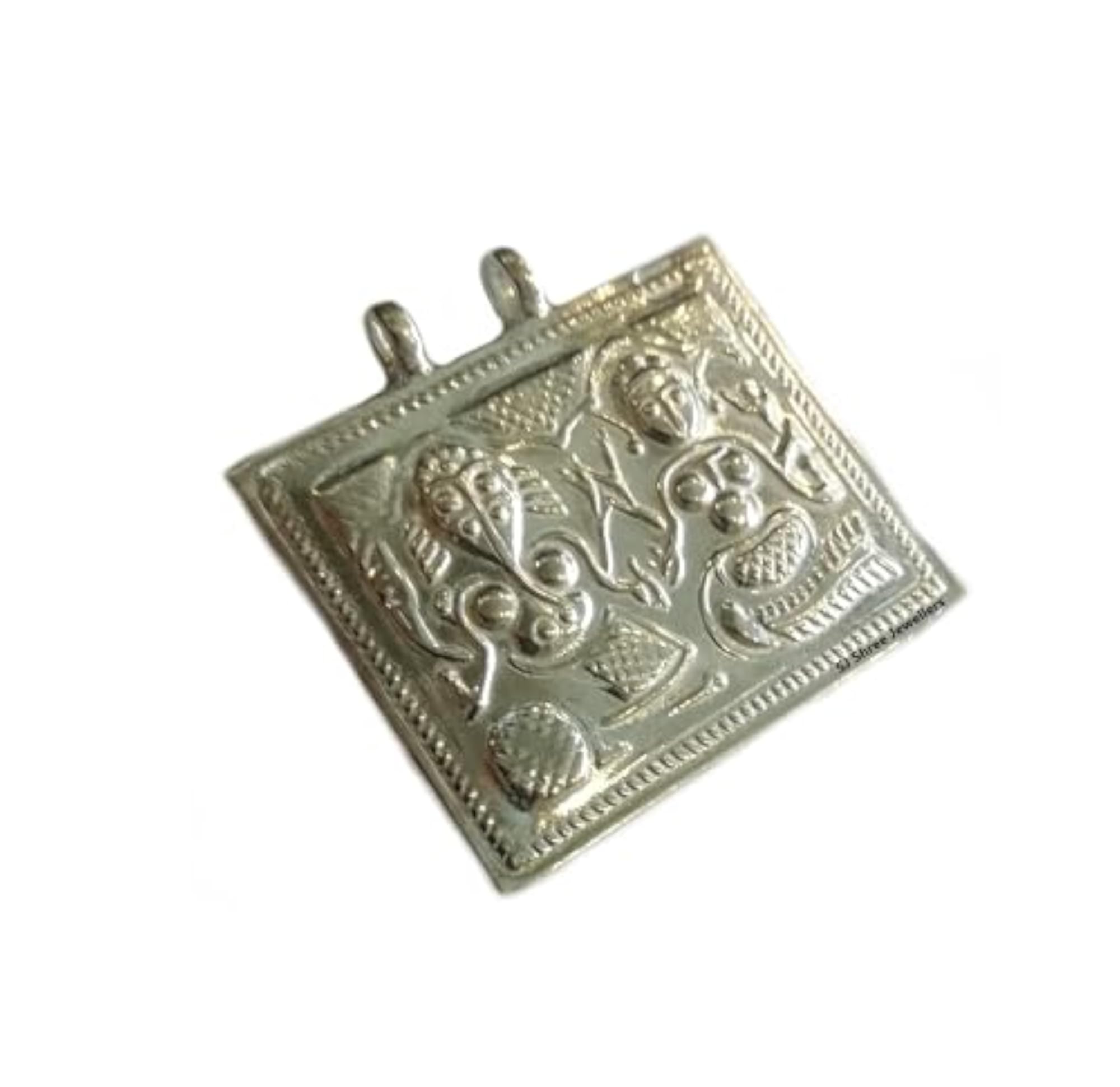 Silver Chauth Bindayak Pendant, Karwa Chauth Pooja