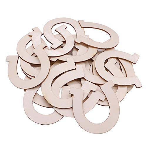 Vernuos 48 Pcs Unfinished Wood Horseshoe Cutouts For Diy Craft, Wedding, Cowboy Themed Party And Birthday,3.3 X 3.5 Inches #TOP1