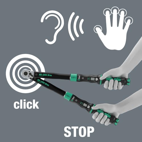 Wera Click-Torque Lock C 3 Chiave Dinamometrica Regolabile, Funzione Torque Lock, 40-200 Nm, 1/2" X 40-200 Nm - 8