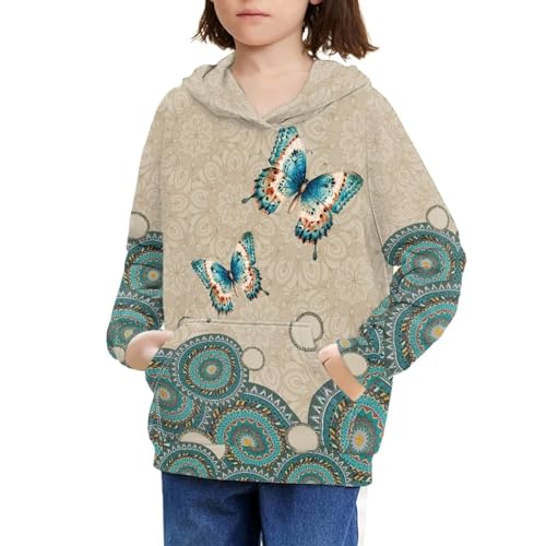 Poceacles Hoodies for Youth Sweatshirt Fashion Pullover Girls Outfit Pullover for Boys School Sweatshirt Age 8-10 Year Kids