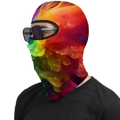 Balaclava para Hombres Mujeres con Estampado de Humo Arcoíris, Máscara Facial Térmica para Clima Frío, Accesorio para Motocicleta, Esquí, Invierno miniatura 4