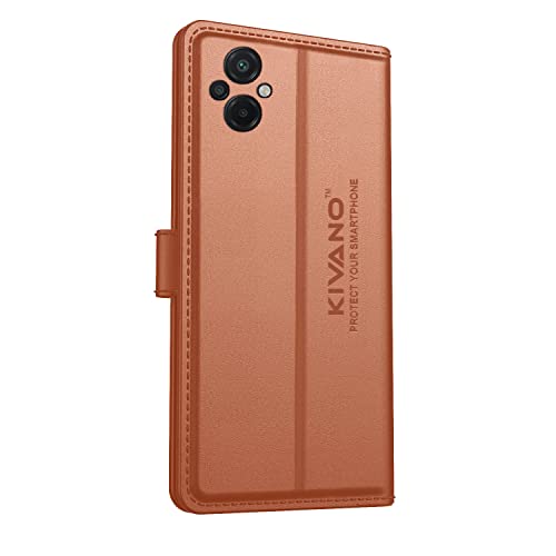 Image of KIVANO Compatible with Xiaomi Poco M5 Flip Cover | Leather Finish | Inside Pockets & Inbuilt Stand | Shockproof Wallet Style Magnetic Closure Back Cover Case