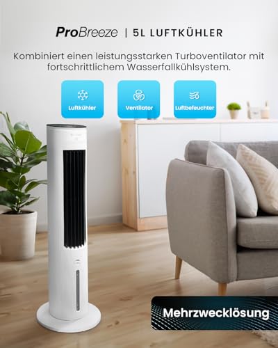 Pro Breeze OmniAir 5L - Luftkühler für Zuhause & Büro mit 7-Stunden-Timer
