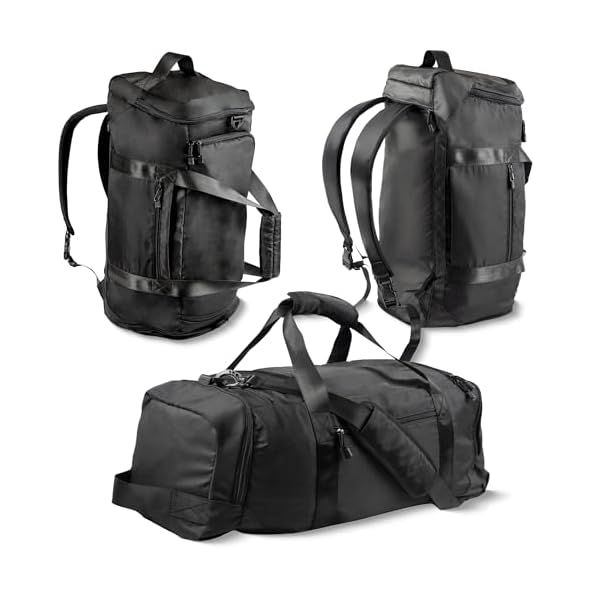 ALFAPAK Gym Duffel Bag Backpack, Heavy Duty Gym Bag for Men/Women with Shoe Compartment, Multiple Pockets and Straps, 45L Water Resistant Weekender Bag for Workout, Travel, and Airplane