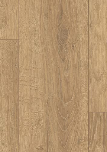 EGGER Laminatboden Aqua Clic It EL1007 Sherman Eiche honig (8mm, 1,995m²) | authentische Holzoptik | | Einfache Verlegung durch Klicksystem | Praktisch & wertbeständig