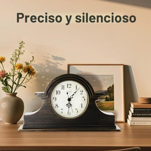 Miniatura 5 de Ocest Reloj Vintage De Repisa Estilo Rústico 33 X 18 Cm, Acabado Dorado De Cuarzo, Funciona Con Pilas, Decoración Clásica Contemporánea De Escritorio Y Estante Para Sala De Estar, Oficina, Mesa De