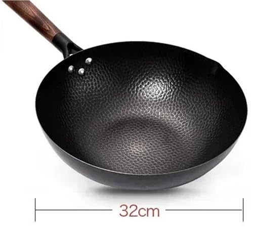 Wok Pan de Acero Carbono 32 cm con Tapa de Madera miniatura 5