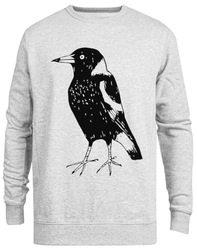 Sweat-shirt pull ras du cou gris Max The Magpie vêtement éco-responsable unisexe