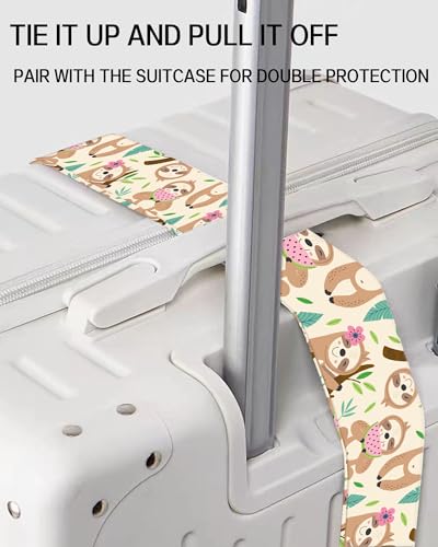 Image of Luggage Straps for Suitcases, Adjustable Travel Belt, Durable Wide Luggage Strap, Cute Suitcase Strap Identifiers with Buckle, Bag Straps for Luggage, Cute Sloth