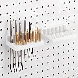 Novabright 2 Pcs Pegboard Bit Organizer Set 46 Hole Storage Screwdriver Drill Holder Tray 6 Stands for Tweezer 1/4' Hex Bit Adapter Storage Pegboard Organizer Accessories Toolbox, Tools Not Included