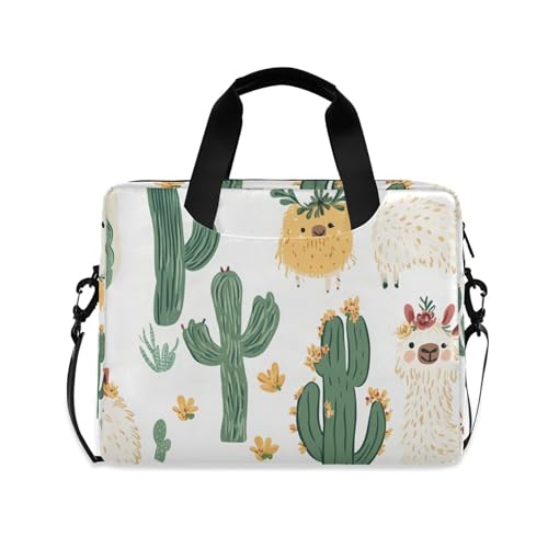 Funda para portátil con diseño de llama y cactus, compatible 13-15.6 pulg miniatura 1