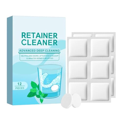 Tabletas Efervescentes for la Limpieza de Prótesis Dentales: Ajustan El PH, Mejoran El Poder de Limpieza, Se Remojan Y Enjuagan for Un Uso Fácil, Aptas for Adhesivos de Prótesis Dentales(2pcs)