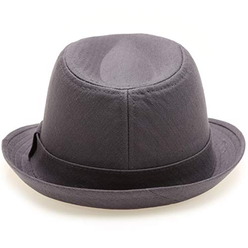Image of Classic Trilby Short Brim 100% Cotton Twill Fedora Hat with Band