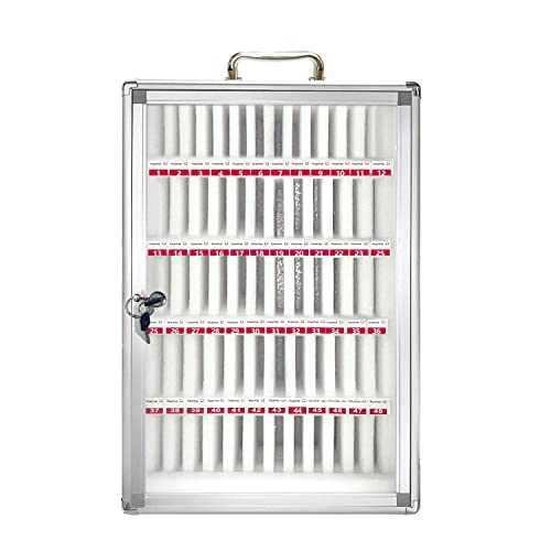 Aiwfl Cell Phones Storage Cabinet 60 Slots Aluminum Alloy Cell Phones Holder Storage Box Mobile Phones Desktop Organizer Wall-Mounted Pocket Chart Storage Locker Box With A Lock For Classroom Office #TOP2