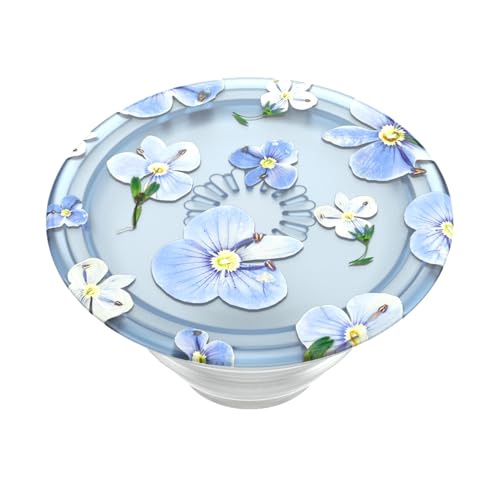 Image of ​​​​PopSockets Phone Grip with Expanding Kickstand, Adhesive Grip - Translucent Blue Fields