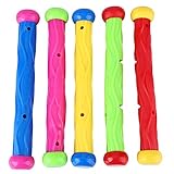 Juguetes de piscina de buceo para adolescentes: obtendrá 5 piezas de palos de buceo de piscina en diferentes colores, los colores brillantes pueden captar fácilmente sus ojos, lo que satisfará las necesidades de ejercicio de buceo de su adolescente, que disfrutará lanzando y persiguiendo estos palos en la piscina.