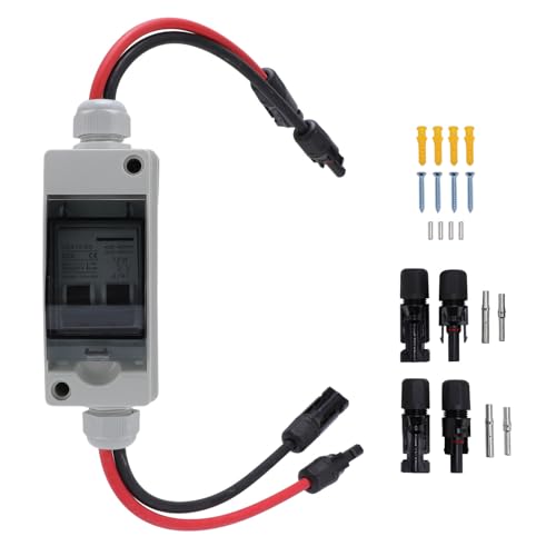 Aolidsive Interrupteur de Déconnexion de Panneau Solaire, Disjoncteur 50A DC avec IP65 pour Systèmes d'Énergie Solaire, Réseau de Camping-car Extérieur Hors Réseau
