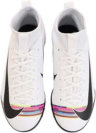 Nike Youth Soccer SuperflyX 6 Academy LVL UP Turf Shoes (1 M US Little Kid) White/Black | Image 1