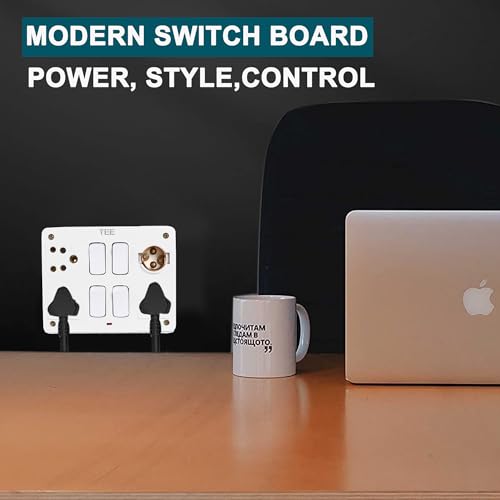 Image of Combined Box 6A with Universal Socket, Master Switch, LED Indicator | 240V Power Utility Box for Home, Office & Appliances (COMBINED BOX 4+5), Without Wire, 6 Month Warranty