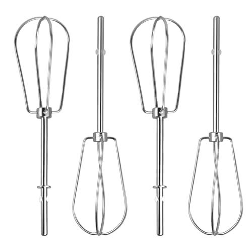 4Pcs W10490648 Hand Mixer Attachment Beaters for KitchenAid, Replacement Beaters for Kitchenaid Hand Mixer KHM2B, AP5644233, PS4082859 - Turbo Beaters for Kitchenaid Hand Mixer