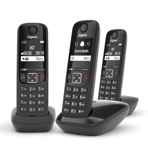 Gigaset AS690A Trio - 3 téléphones DECT sans fil avec répondeur - écran à haut contraste - excellente qualité audio - profils sonores réglables -...