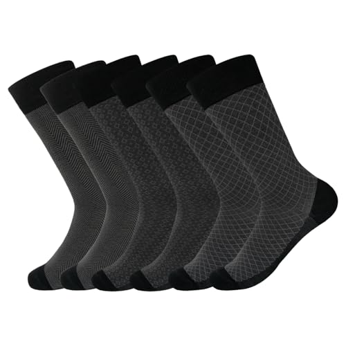 Feetalk Bamboo Viscose Crew Socks for Men Odor-Resistant Breathable Business