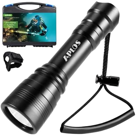 APLOS S2 3000 Lumen LED Dive Light, Advanced S-Series Model with 4 Lighting Modes – High-Performance Submersible Flashlight with Battery, Charger, and Hands-Free Dive Glove for Safety Cover