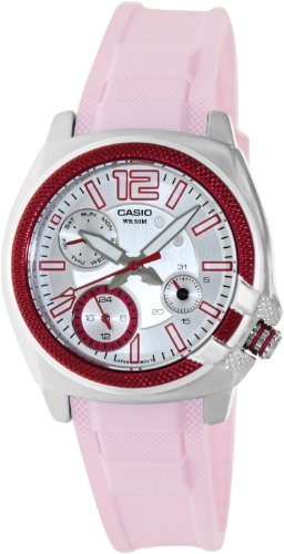 Casio Women's Core LTP1320B-4AV Pink Resin Quartz Watch with Pink Dial