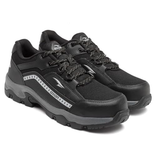 Image of ASIAN Protective-01 Men's Safety Shoes | Breathable Mesh Upper, Heavy-Duty Grip Sole, Lace-Up Work Shoes for Construction & Factory Use