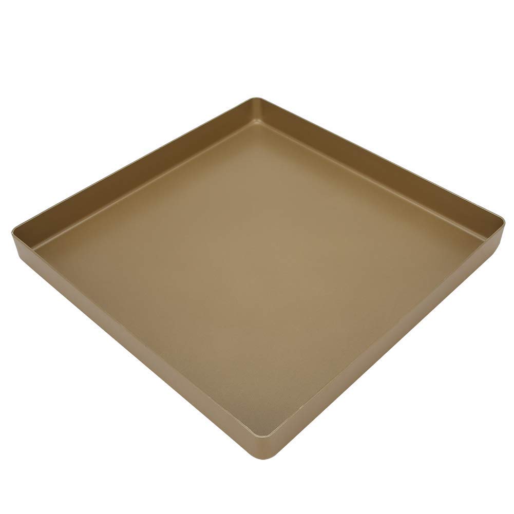 Plateau de Cuisson 28x28x3cm, Plateaux de Four en Alliage D'aluminium Doré de Forme Carrée Plateau de Cuisson Antiadhésif Pain Plateau de Pizza Outil de Cuisson