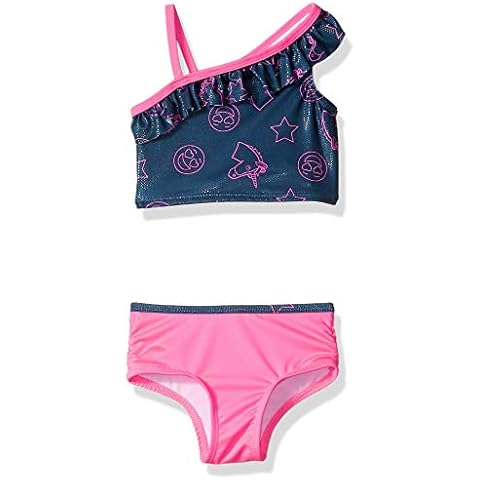 Pink Platinum Baby Girls' Unicorn Emoji Print Tankini Swimsuit, Navy, 12 Months Cover