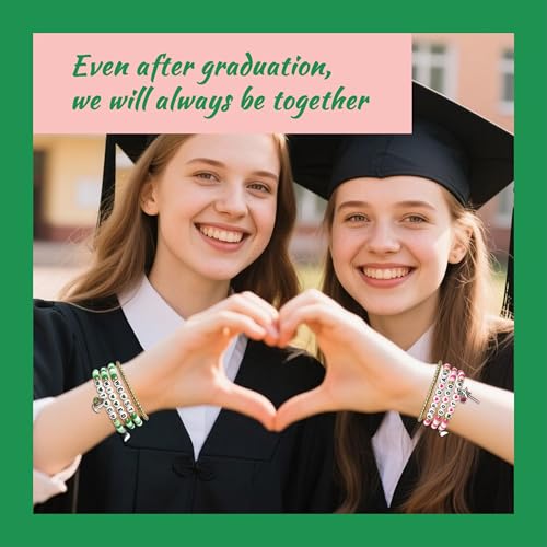 Image of Green and Pink Friendship Matching Bracelets-Crown Witch Hat Matching Bracelets-BFF Couples Accessories, for Fans' Birthdays, and Party Favors for Fans