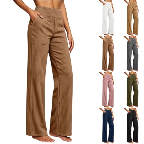ENCURKUS Wide Leg Corduroy Pants Women Relaxed Fit Business Casual Trousers - image 1