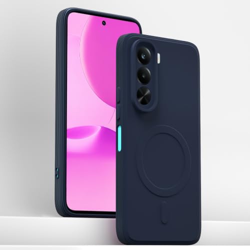 Image of Pikkme Back Cover for Realme P4x 5G Soft Matte Silicone | Slim Fit | Mag-Safe Design (Mag-Safe Not Support) Camera Protection Bumper Case (Blue)